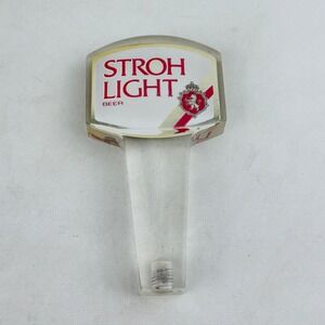 Vintage Stroh Light‎ Beer Tap Handle 5.5" Clear Acrylic Lucite Bar Pub Keg Decor